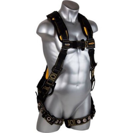 GF PROTECTION Guardian Cyclone Harness, Pass-Thru Chest, Tongue Buckle Legs, Side/Back D-Ring, XL, 130-323lbs Cap. 21078